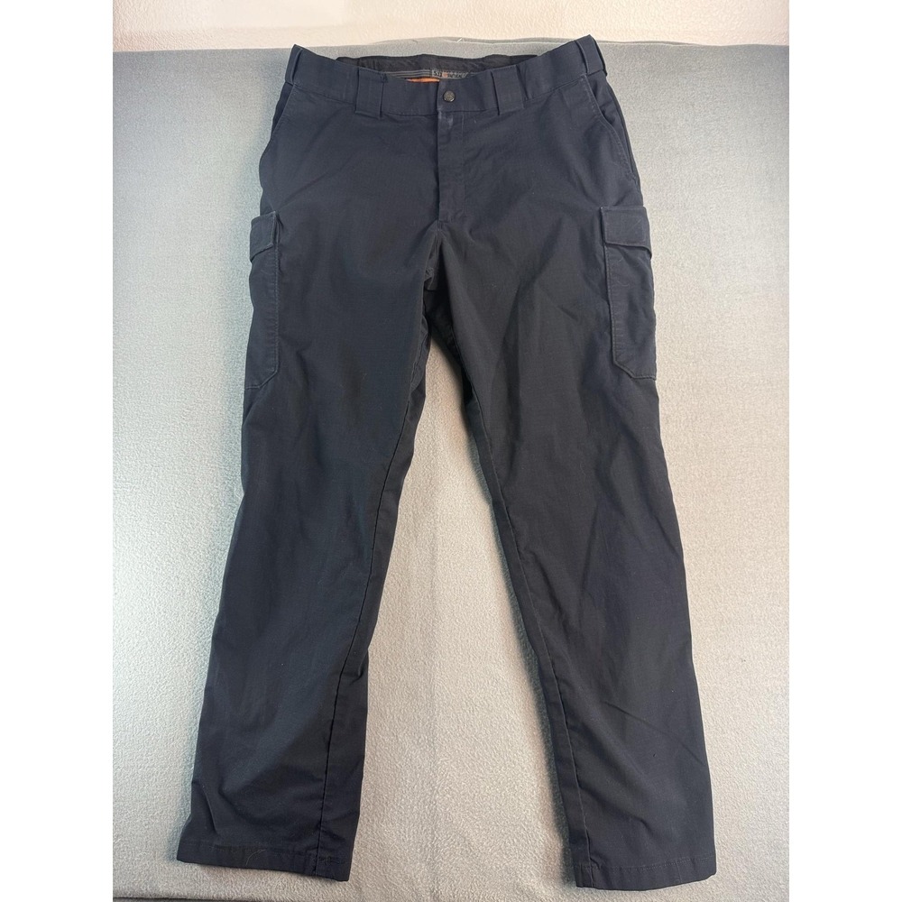 5.11 Tactical Series Pants Mens 40x32 Black Relaxed Fit Canvas Cargo 74427